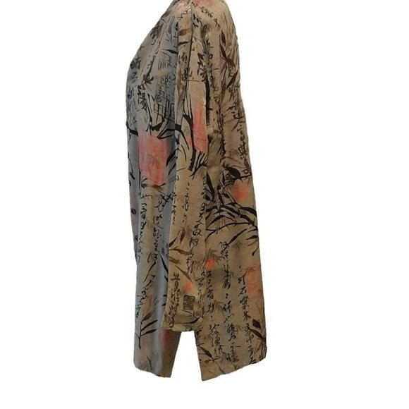 CHICO'S Design Oriental Print Nehru Jacket Topper - Picture 4 of 7